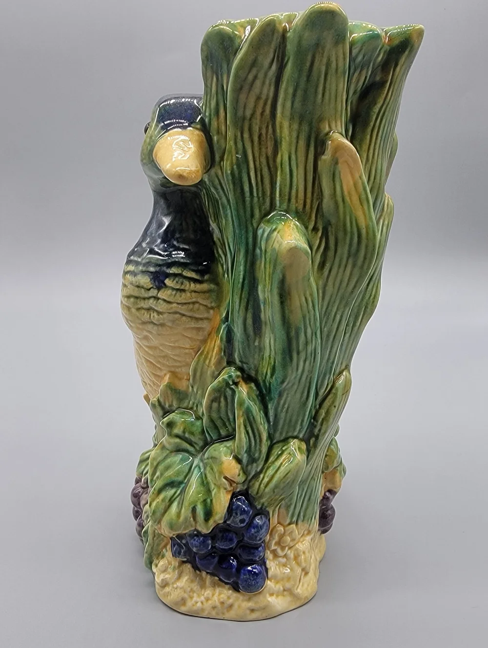 Vintage Majolica Style Mallard Formalities Baum Bros Candlestick Holder